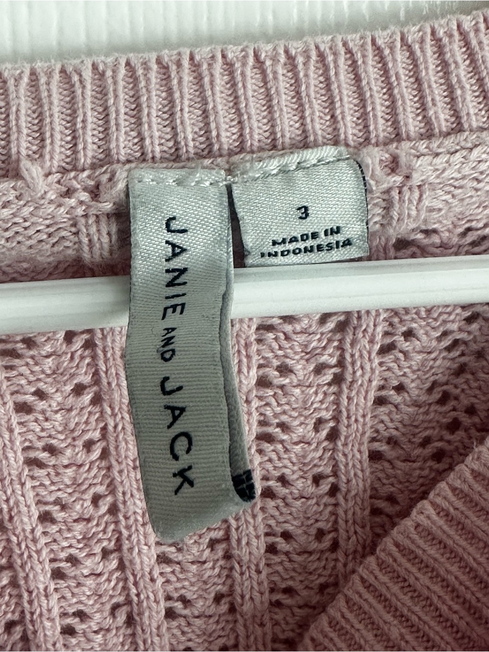 Girl Orchid Pink Pointelle Ruffle Cardigan by Janie and Jack Size 3T Dusty Pink - Picture 2 of 5